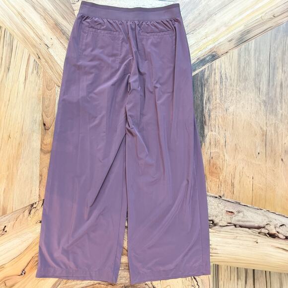 Athleta Brooklyn Heights High Rise Pleated Wide Leg Pant Purple Mauve -Size 12 - Picture 8 of 12